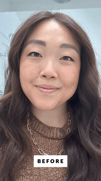 Selfie of Contributor Christa Lee before applying the Elemis ProCollagen Cleansing Balm